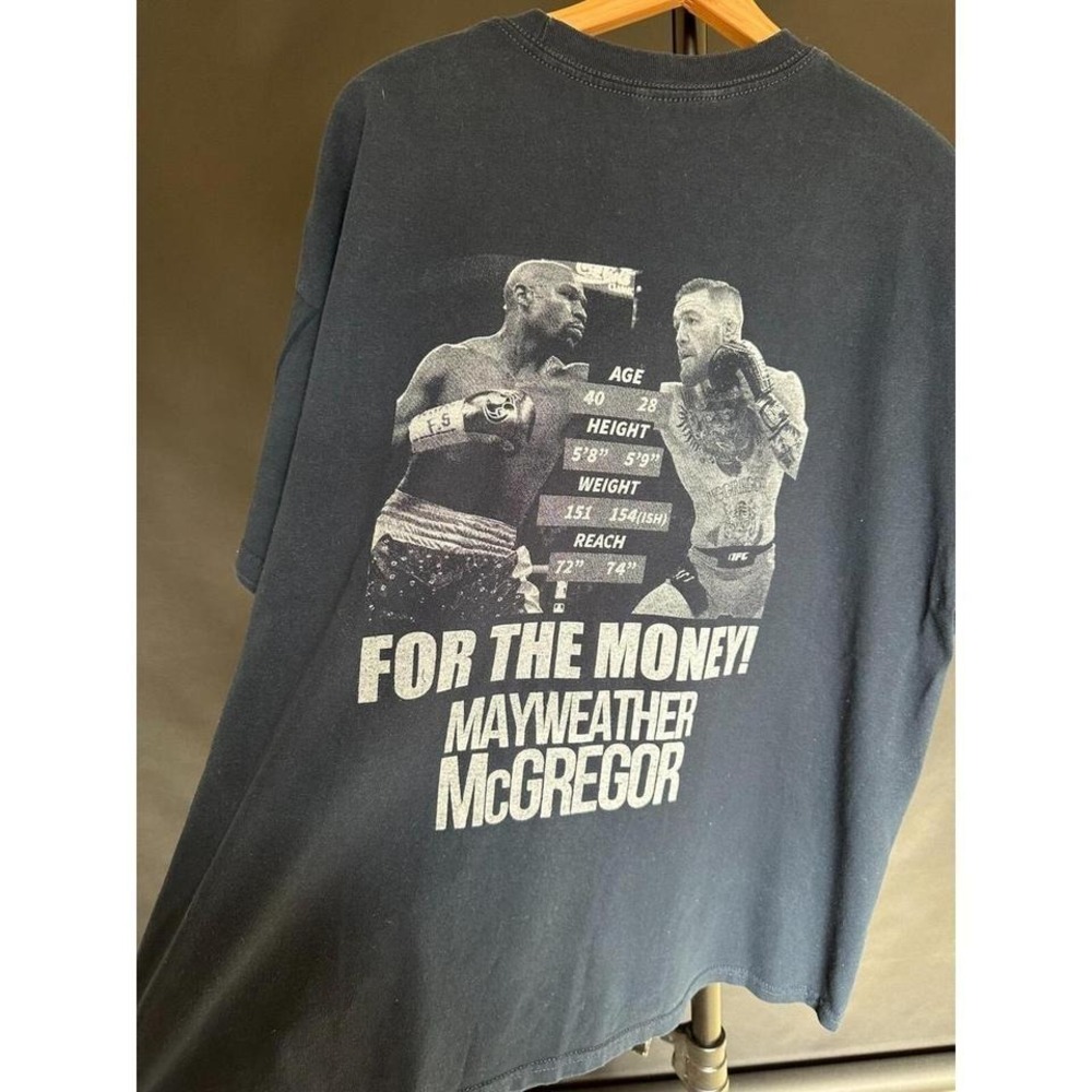 2017 Mayweather Vs Mcgregor Vintage‎ Tshirt For the Money XXL Navy